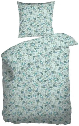 Blomstret sengetøj - 140x220 cm - Sundance Mint - Sengesæt i 100% Bomuldssatin - Night and Day dynebetræk