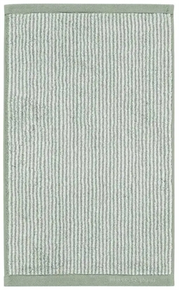 Marc O Polo Gæstehåndklæde - 30x50 cm - Grøn og hvid - 100% Bomuld - Luksus håndklæder 