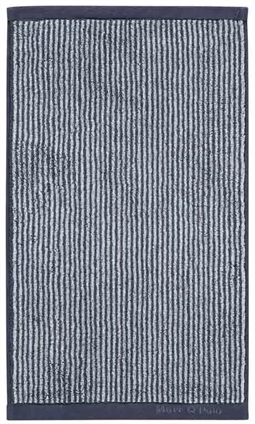 Marc O Polo Gæstehåndklæde - 30x50 cm - Blå og sølv/grå - 100% Bomuld - Luksus håndklæder 