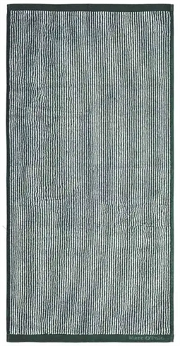 Marc O Polo Håndklæde - 50x100 cm - Mørkegrøn og hvid - 100% Bomuld - Luksus Håndklæder 