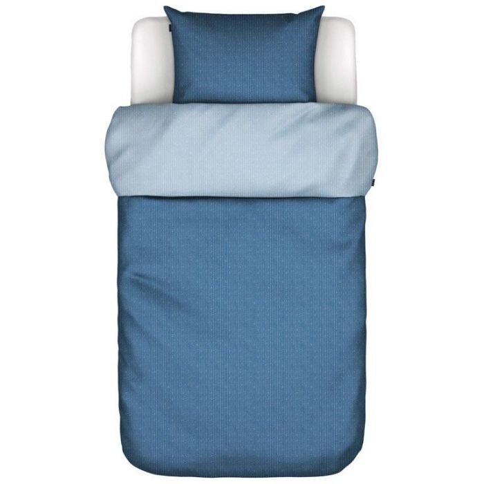 Stribet sengetøj - Toloma Blue - Sengesæt med 2 i 1 design - 100% Bomuldssatin - Marc O\'Polo