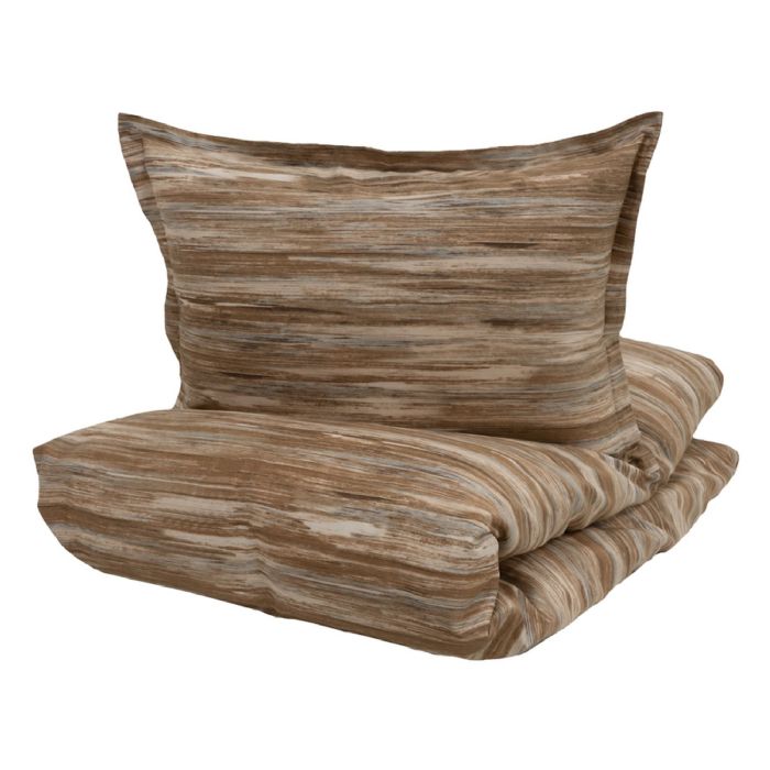 Turiform sengetøj - 140x200 cm - Yara Rustbrun - 100% bomuldssatin sengesæt - Mønstret sengetøj 