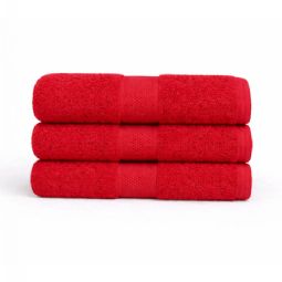 Bomulds håndklæde - 100% bomuld - Diamant - Rød