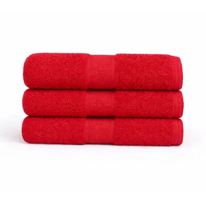 Bomulds håndklæde - 100% bomuld - Diamant - Rød