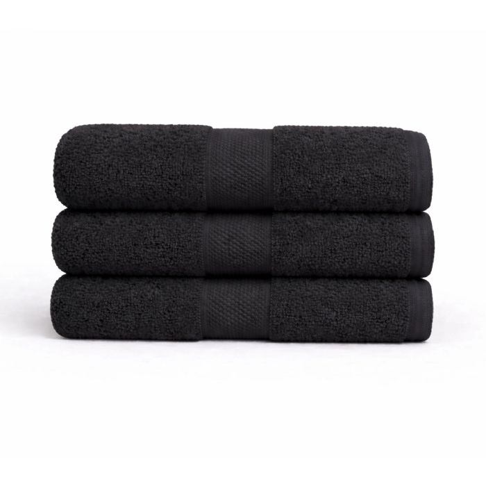 Bomulds håndklæde - 100% bomuld - Diamant - Sort