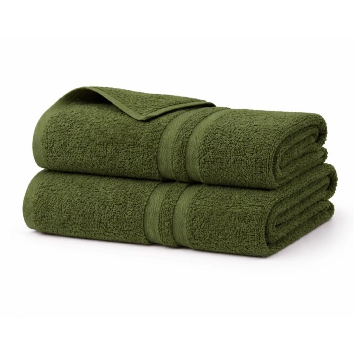 Bomulds håndklæde - 100% bomuld - Grøn