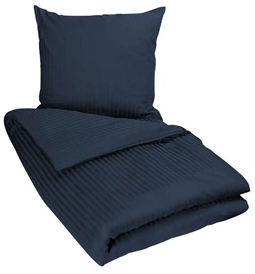 Sengetøj 240x220 cm - Mørkeblåt king size sengetøj - 100% Bomuldssatin - Borg Living sengelinned