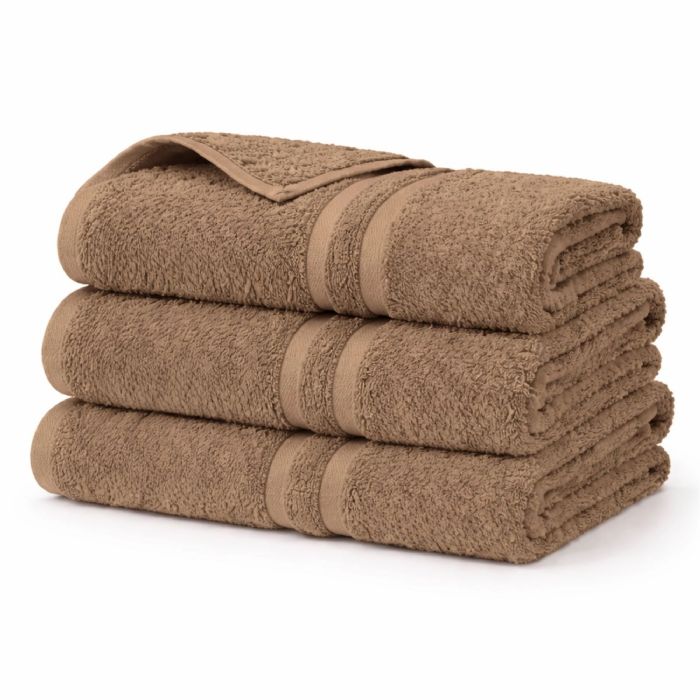 Bomulds håndklæde - 100% bomuld - Badehåndklæde 65x130 cm - Natur