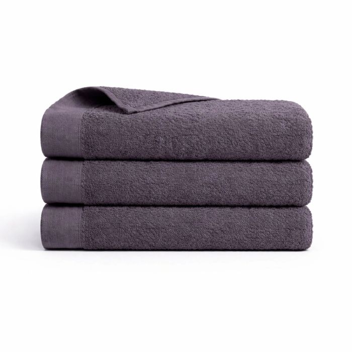 Bomulds håndklæde - 100% bomuld - Gæstehåndklæde 40x60 cm - Valmue - Mørkegrå