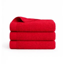 Bomulds håndklæde - 100% bomuld - Valmue - Rød