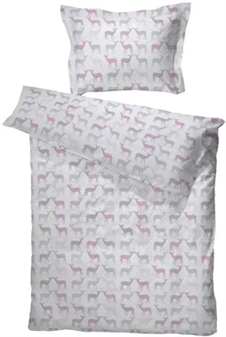 Baby sengetøj 65x80 cm -  Lille hjort Rosa - 100% bomuld - Borås Cotton sengesæt